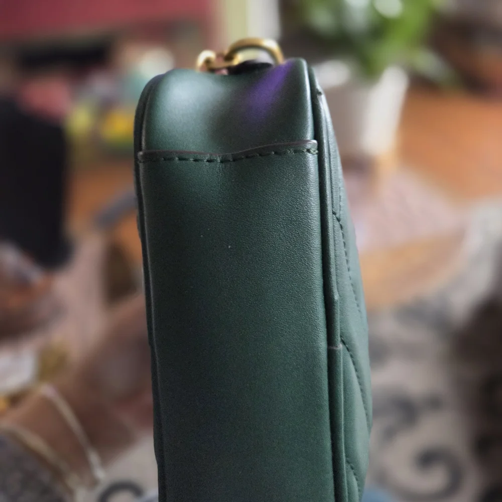 Tory Burch Green Quilted Crossbody Bag - Picture 6 of 9